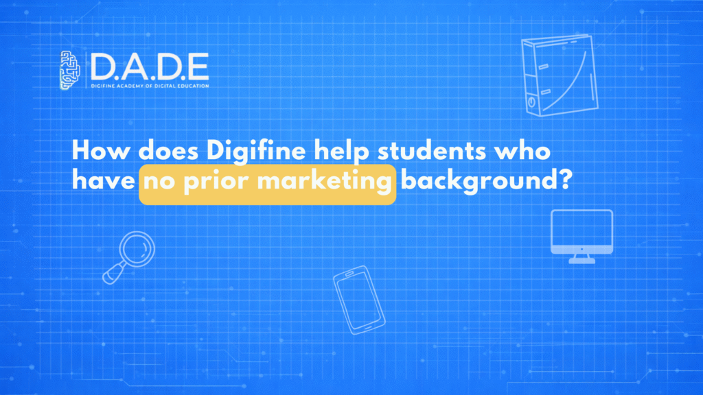 How does Digifine help students who have no prior marketing background?